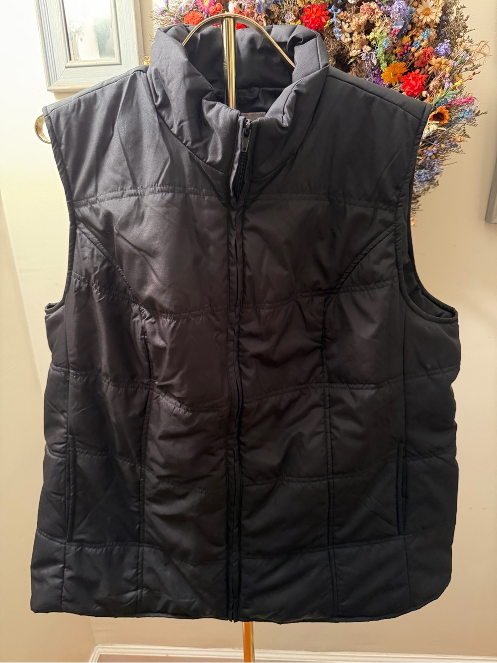 Women within Black Quilted Puffer Vest
